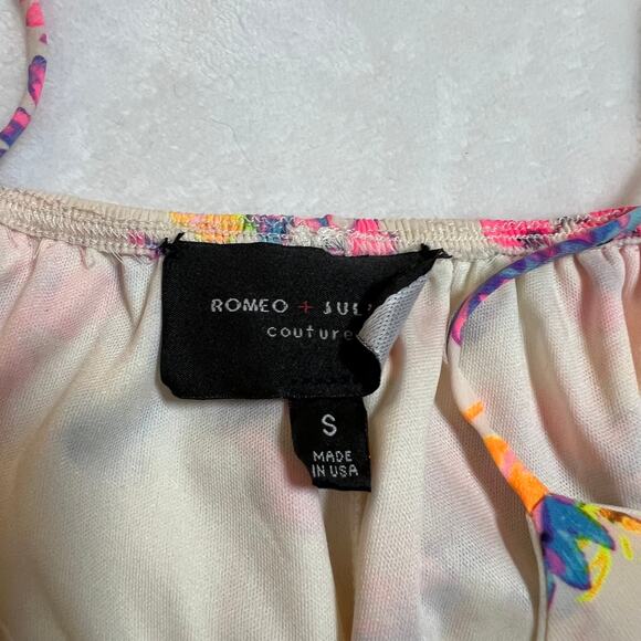 Romeo & Juliet Couture Sleeveless Floral Print A-Line Mini Dress Size Small - Picture 4 of 10